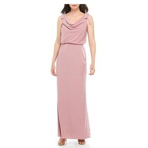 Adrianna Papell Women's Sleeveless Draped Neck Formal Gown sz 6 Rose